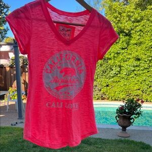 Neon pink California Republic T-Shirt. Small